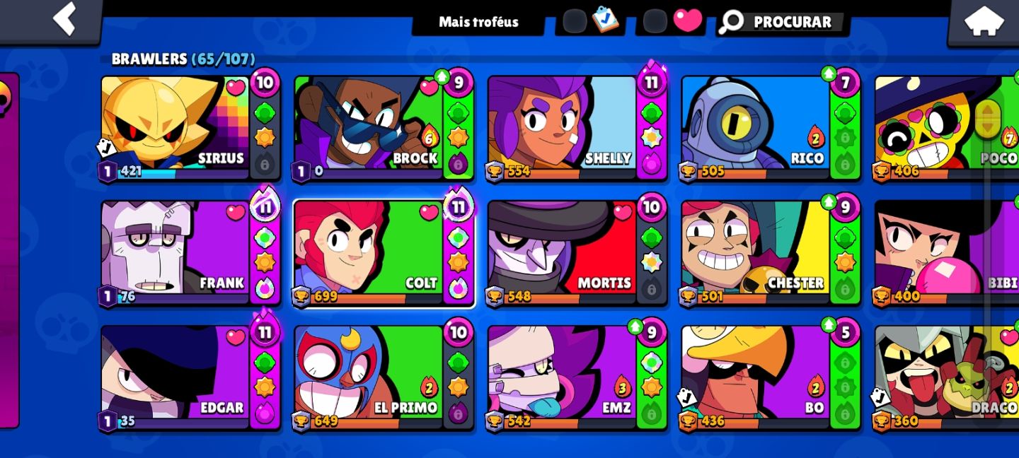 CONTA DE BRAWL STARS COM 20 K DE TROFEUS E MAIS DE 60 BRAWLERS