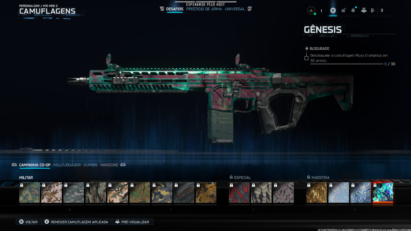 TODAS AS CAMUFLAGENS MAESTRIA DO COD BO7 - GÊNESIS, SINGULARITY E INFESTATION