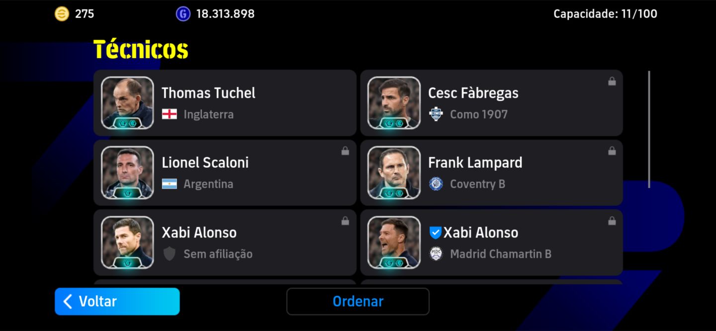 CONTA eFootball ELENCO FORTE E BEM MONTADO