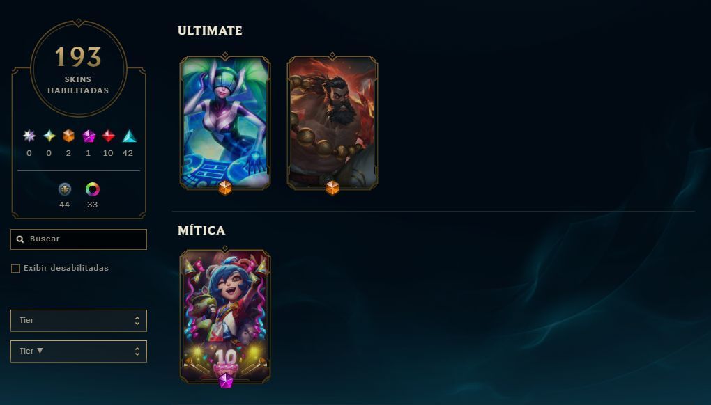 LEVEL 275 | 193 SKINS FULL CHAMP | MAIN SUP | FULL ACESSO