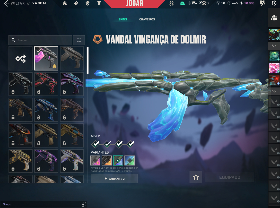 Conta dima 2 + vandal phantom e faca