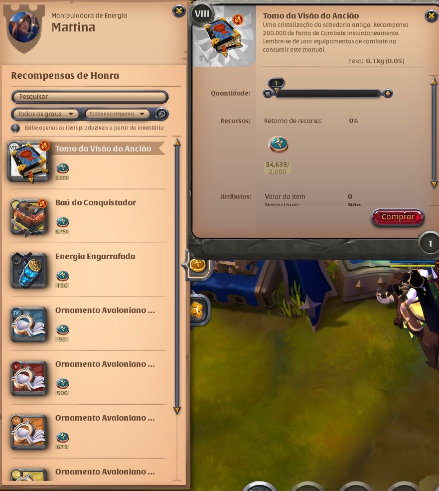 Conta de Albion com 118M de prata e alguns Specs 100+