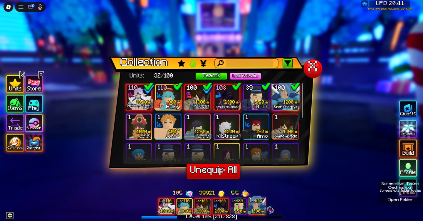 Conta anime adventures lvl 104
