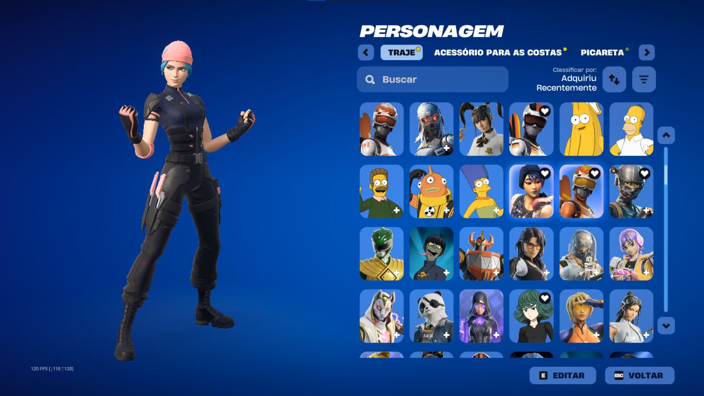 Conta com passes antigos e skins raras (Fortnite)