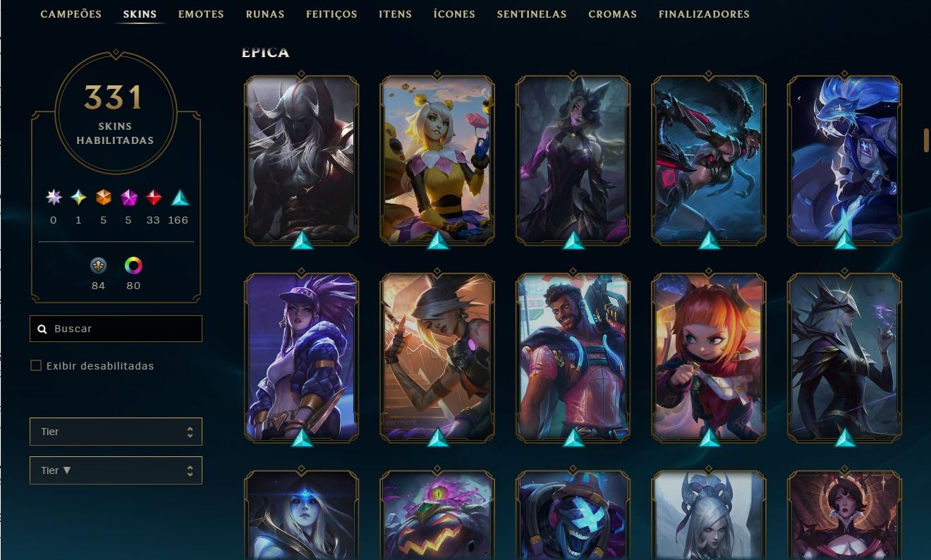 CONTA DE LOL COM 331 SKINS