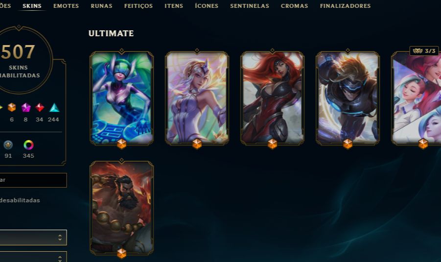 CONTA LOL PLATINA +500SKINS / CONTA VALORANT +3K EM SKINS / CONTA TFT DIAMANTE