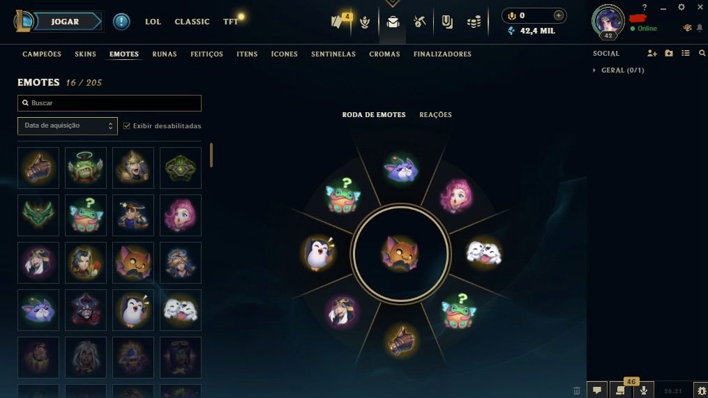 Conta main sup peel | elo : diamante 4 com 71% de WR !
