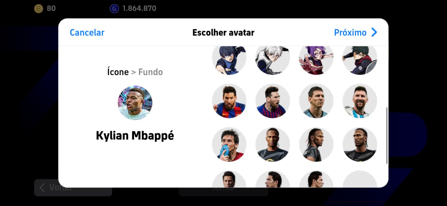 Conta de efootball a venda com vários jogadores raros criada em 2023