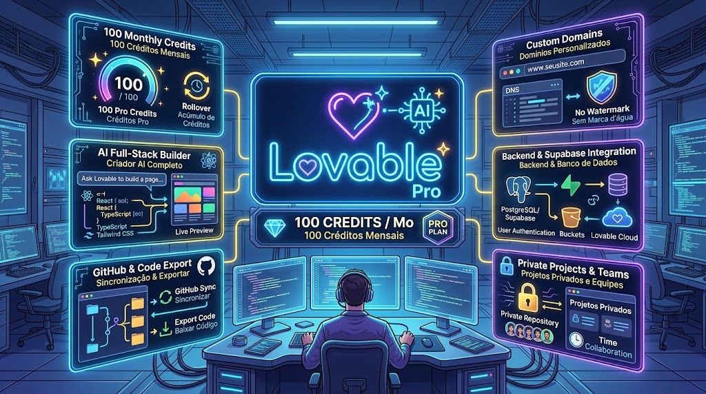 Lovable Pro - 100 Créditos - 30 dias