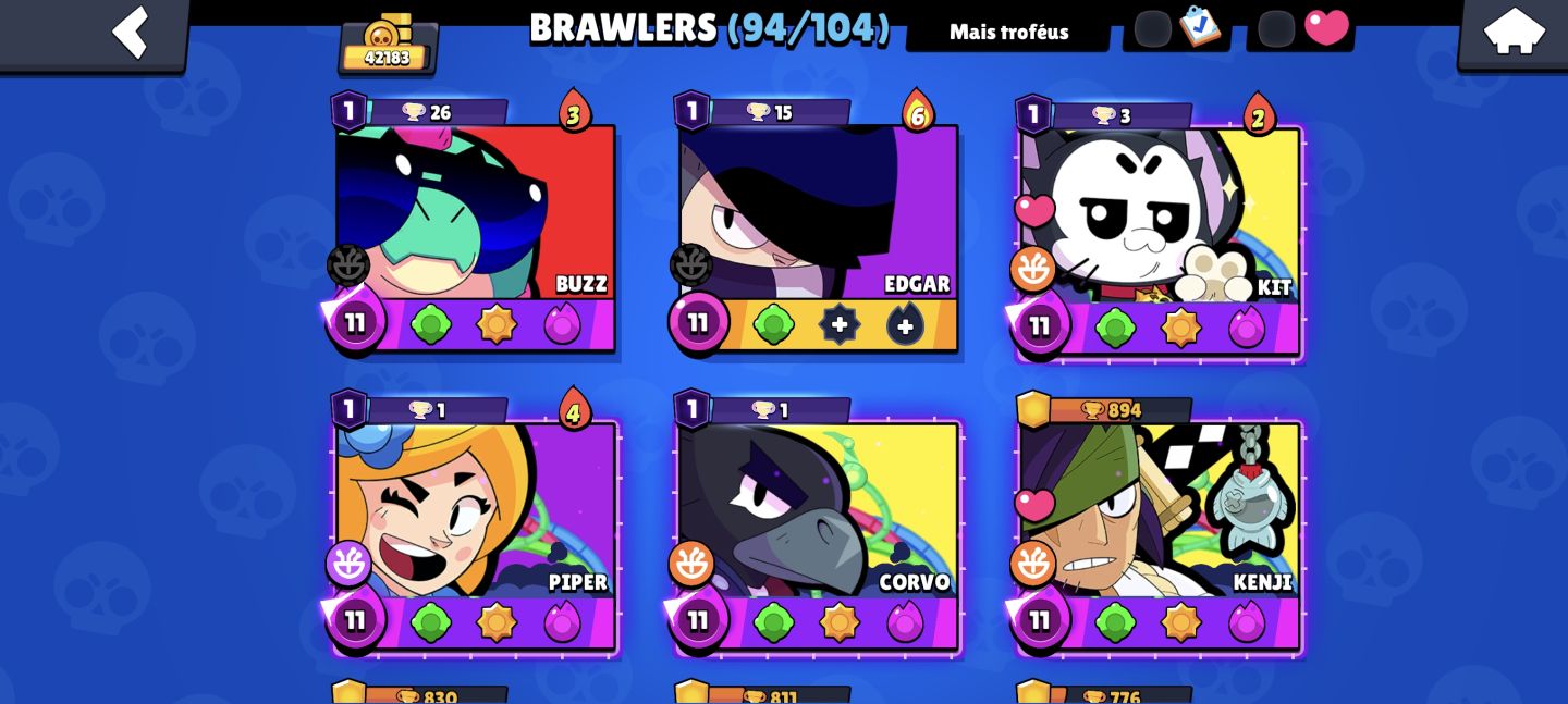 Conta brawl stars desde o lançamento 42k troféus aceito propostas