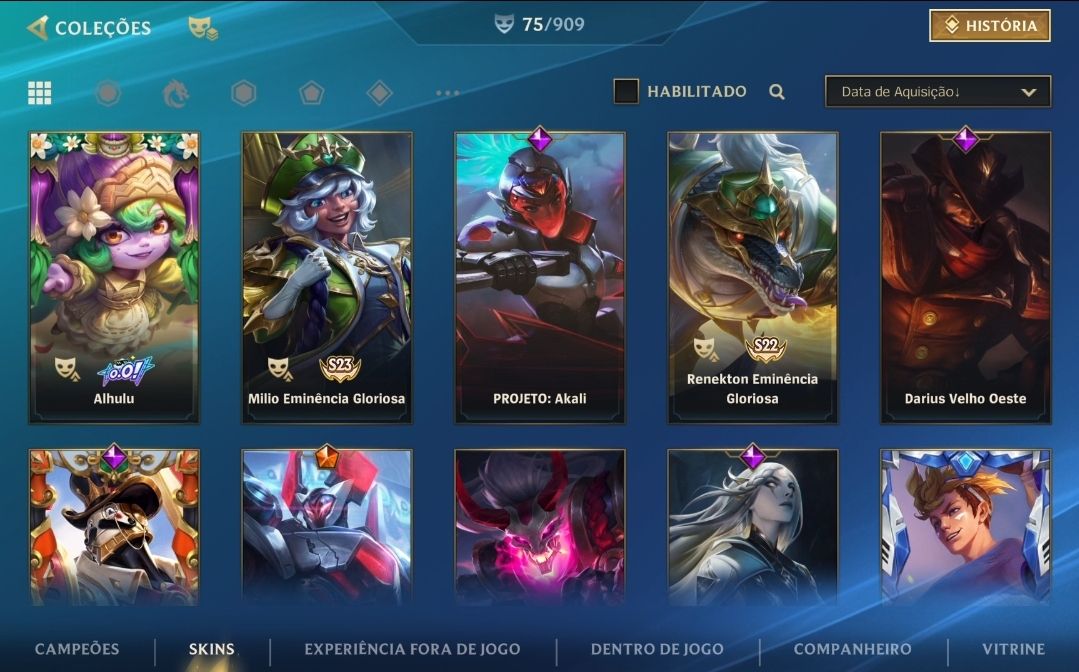 CONTA WILD RIFT, AATROX LANTERNA DRACONICA, 75 SKINS, MAESTRIA 7 AATROX, BRASIL