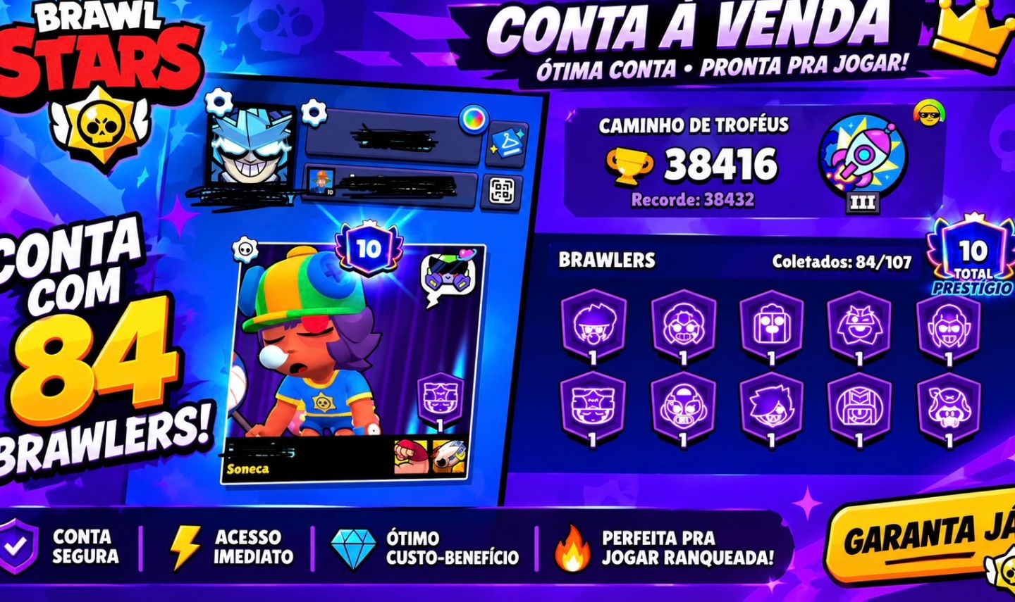 Conta de Brawl Stars 84 Brawlers