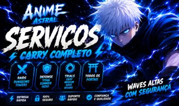 Anime Astral R$2 1 Carry + 1 Grátis Raids, Tower, Defense e Trials