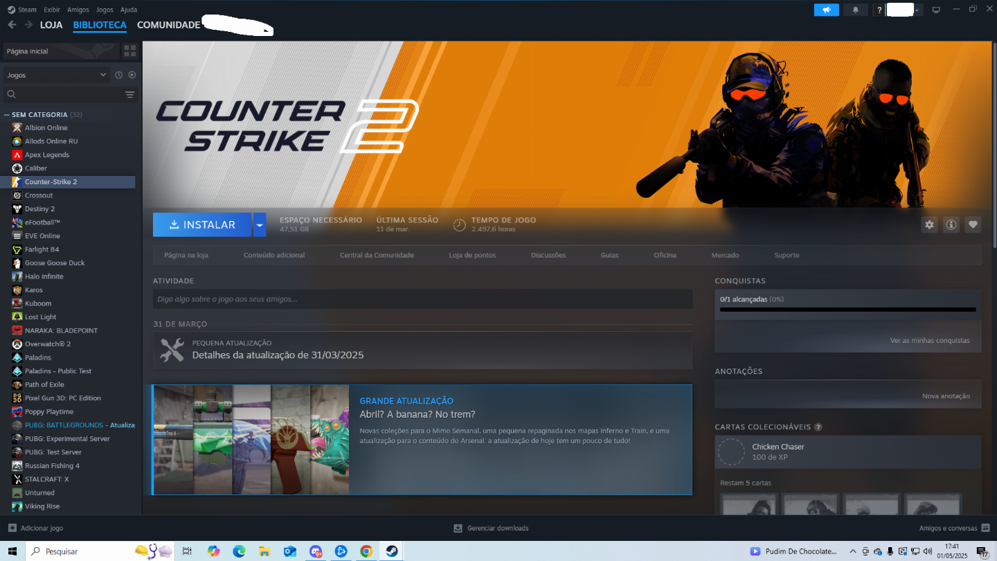 Contas CS2 2000 + HORAS / Medalhas 5 ANOS / RANKED / PREMIER / MELHOR PREÇO