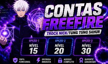 FREE FIRE/CONTAS LEVEL 15/COM 300 DIAMANTES