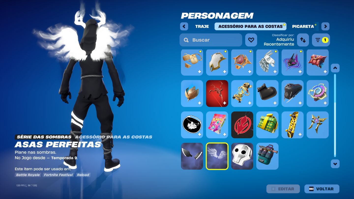 Conta Fortnite Nível 332 Série das Sombras