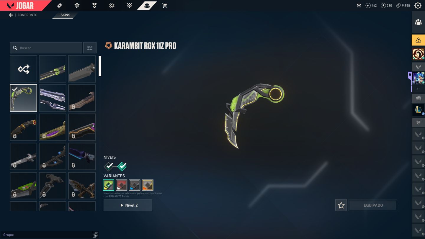 CONTA VALORANT MUITO BOA COM KARAMBIT RGX!!