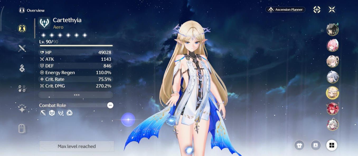 Conta WuWa Endgame, lvl 80, Phrolova s1 time premium, 17 personagens t5