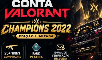CONTA VALORANT MAIS DE 25 SKINS COMPRADAS/PACOTE CHAMPIONS 2022 EMAIL VERIFICADO