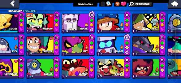 CONTA BRAWL STARS COMPLETA | 265 SKINS + 35 HIPERCARGAS + 32K TROFÉUS