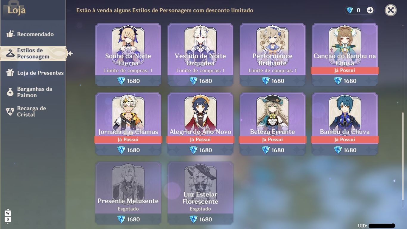 Promoção CONTA GENSHIN IMPACT ENDGAME 25 PERSONAGENS 5+ Skins de 7 Limitadas