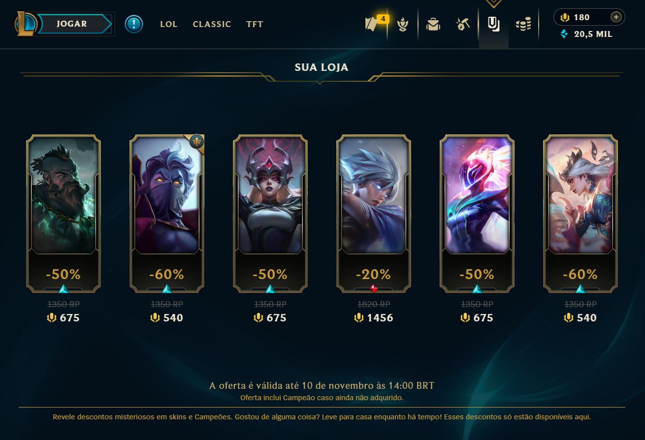 [CONTA LOL] MESTRE com skins