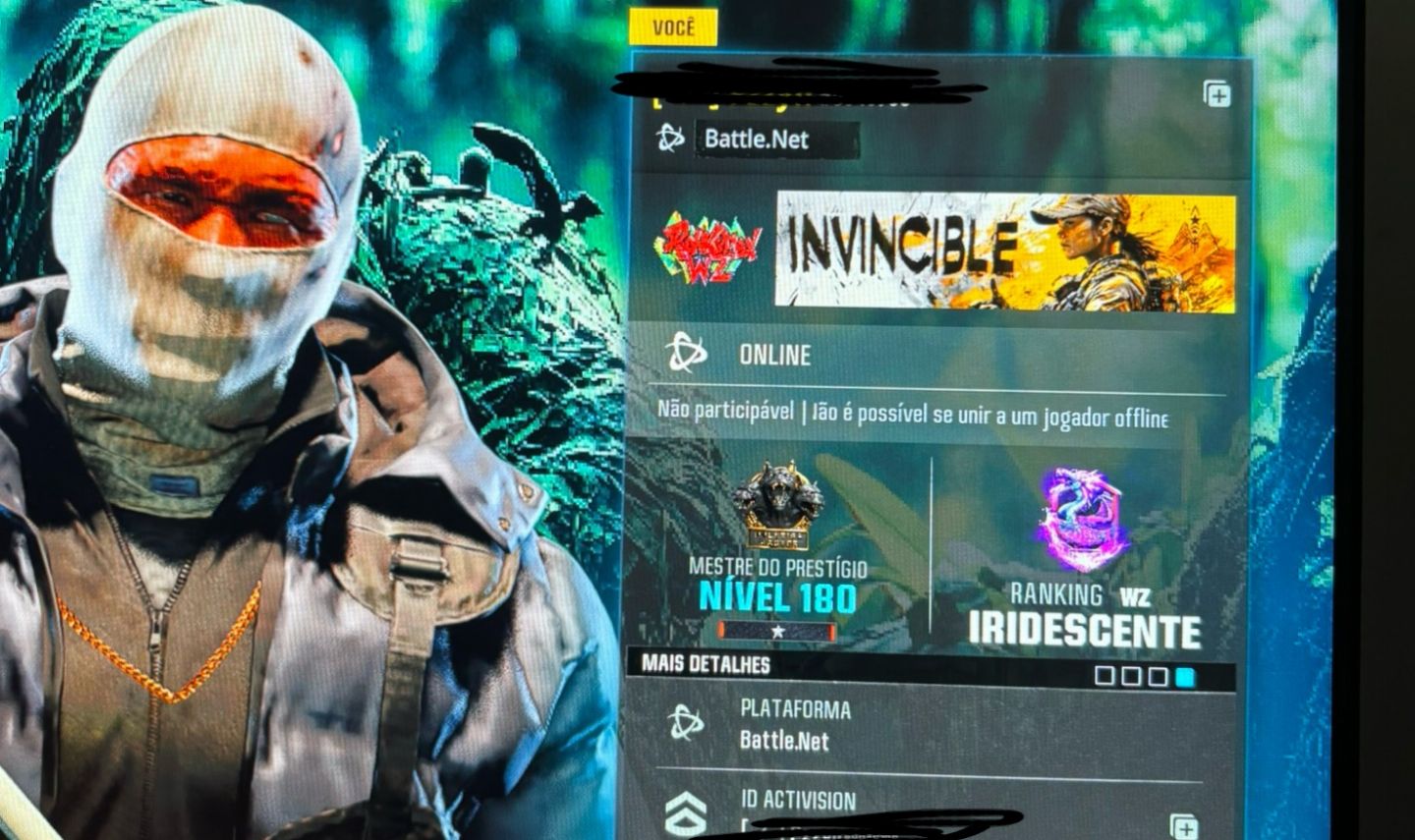 Conta warzone iridescente, prestige master nvl. 180
