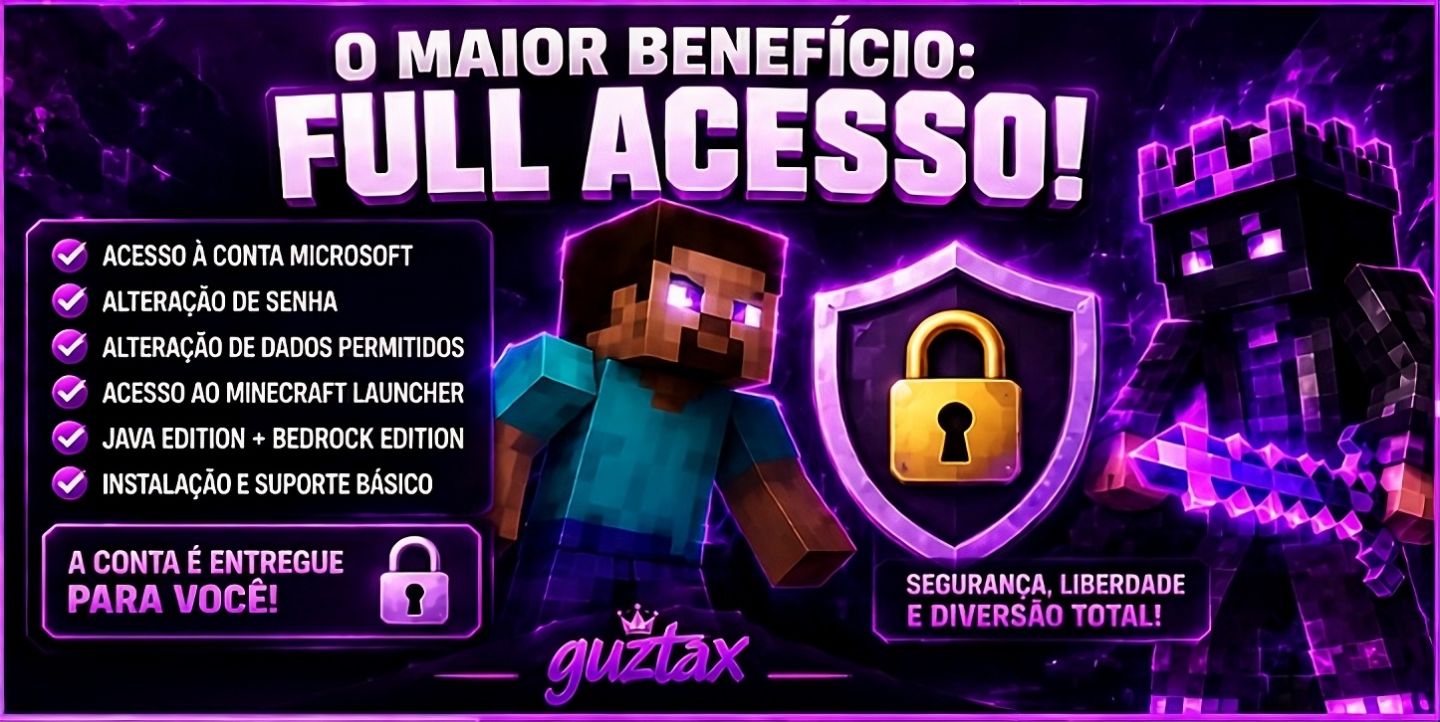 Minecraft Java + Bedrock Original | Deluxe Premium | Full Acesso + BRINDE