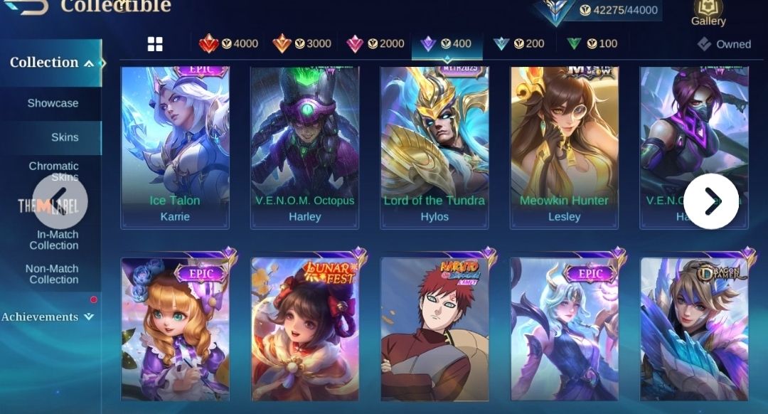 Conta mobile legends 195 skins