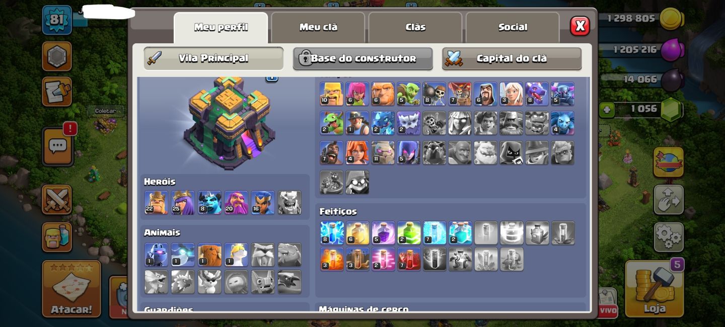 4 CONTAS CLASH LFF CLANS