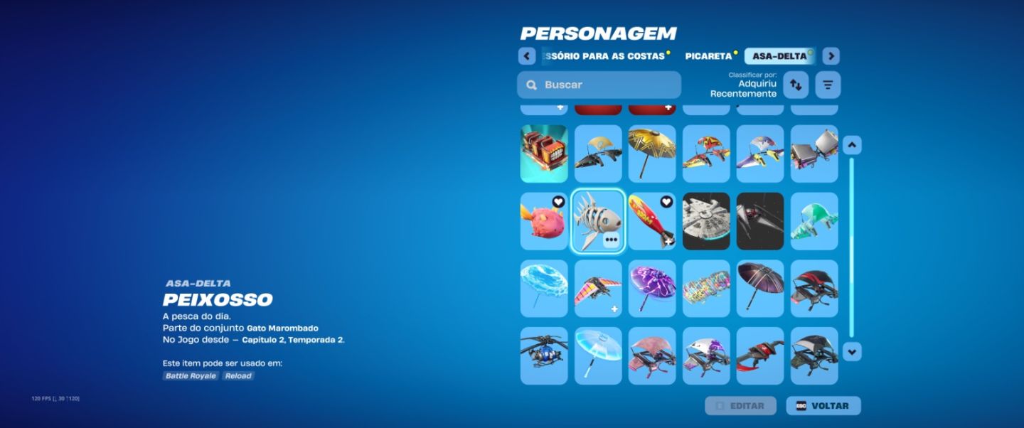 Conta Fortnite com Skins raras e alguns passes antigos. Machado leviatã e Lara.