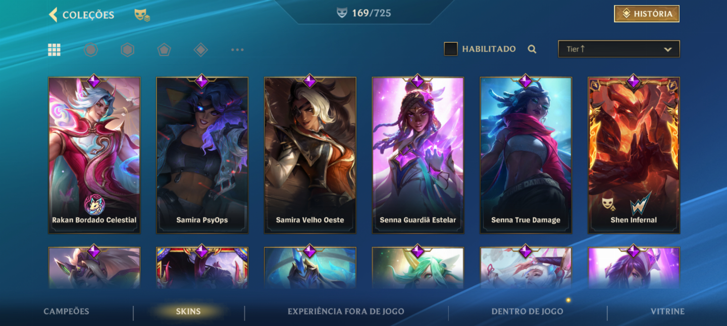 CONTA WILD RIFT(176 SKINS, INCLUINDO PASSES E SKINS MÍTICAS)