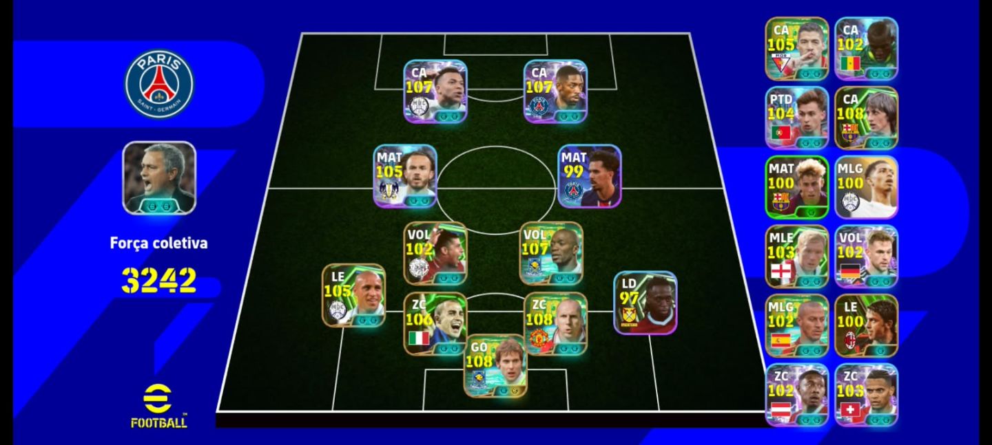 Conta Efootball, 3246, Dembelé e Mbappé 107.