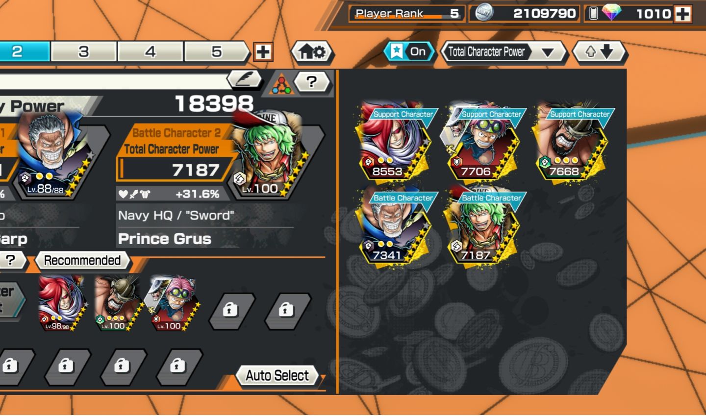 Conta de opbr com personagens ex e alguns lv 100
