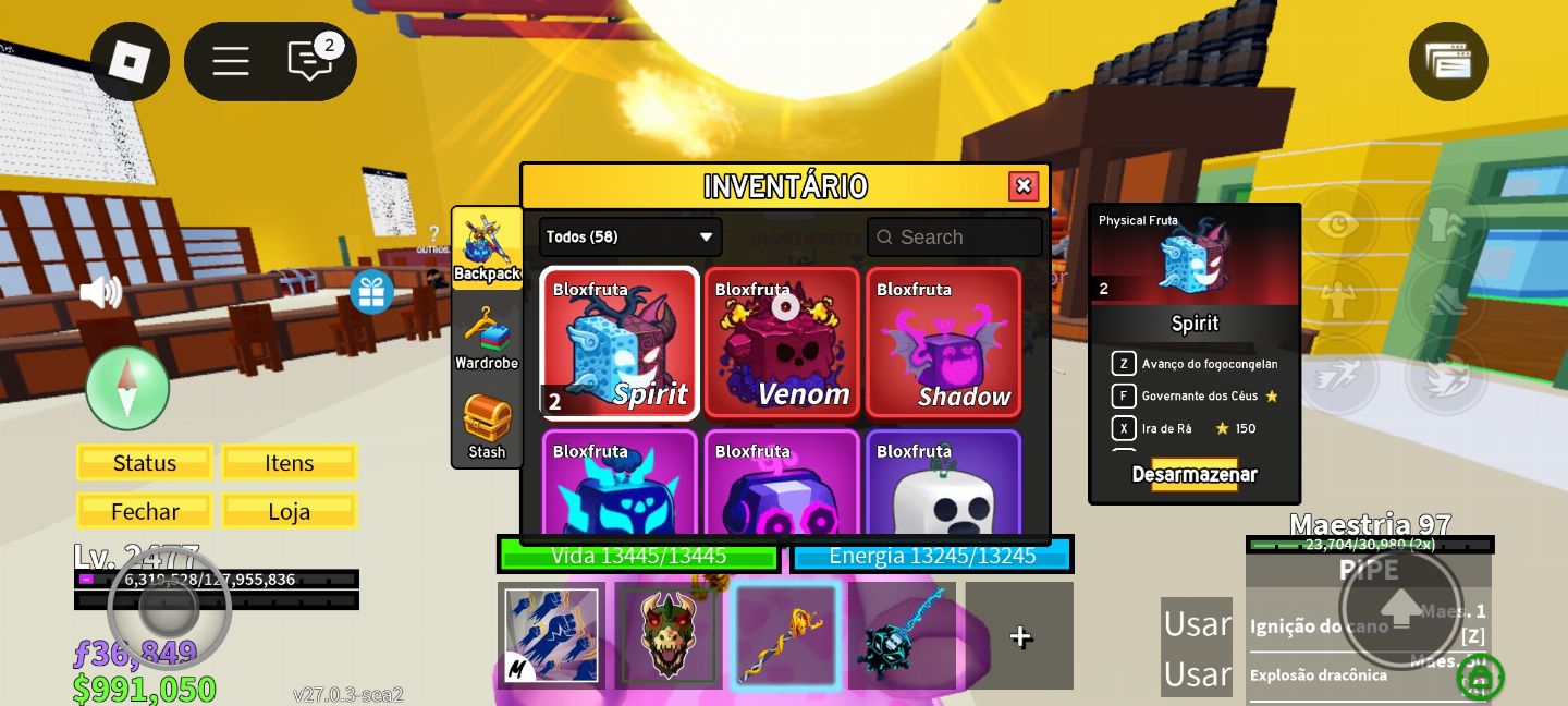 ROBLOX E RARA DE BLOX FRUIT COM ITENS ANTIGOS ( PROMOÇÃO )