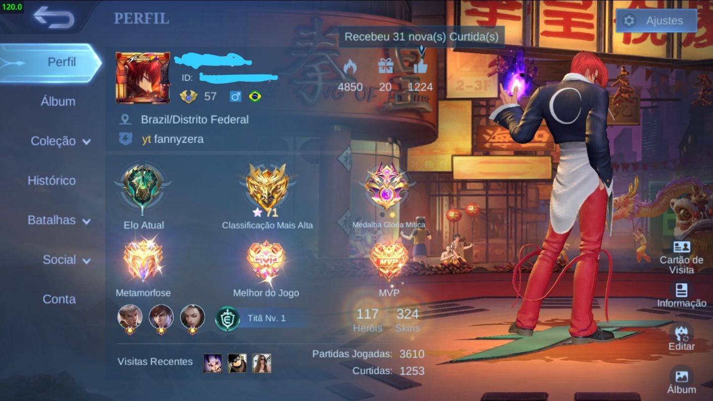 Conta main chou barata com kof chou cdz collector harley etc winrate positivo