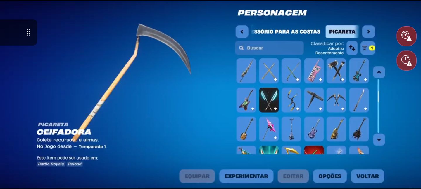 Conta excelente de fortnite, com skins tryhards, picaretas tryhards, 1000 vbucks