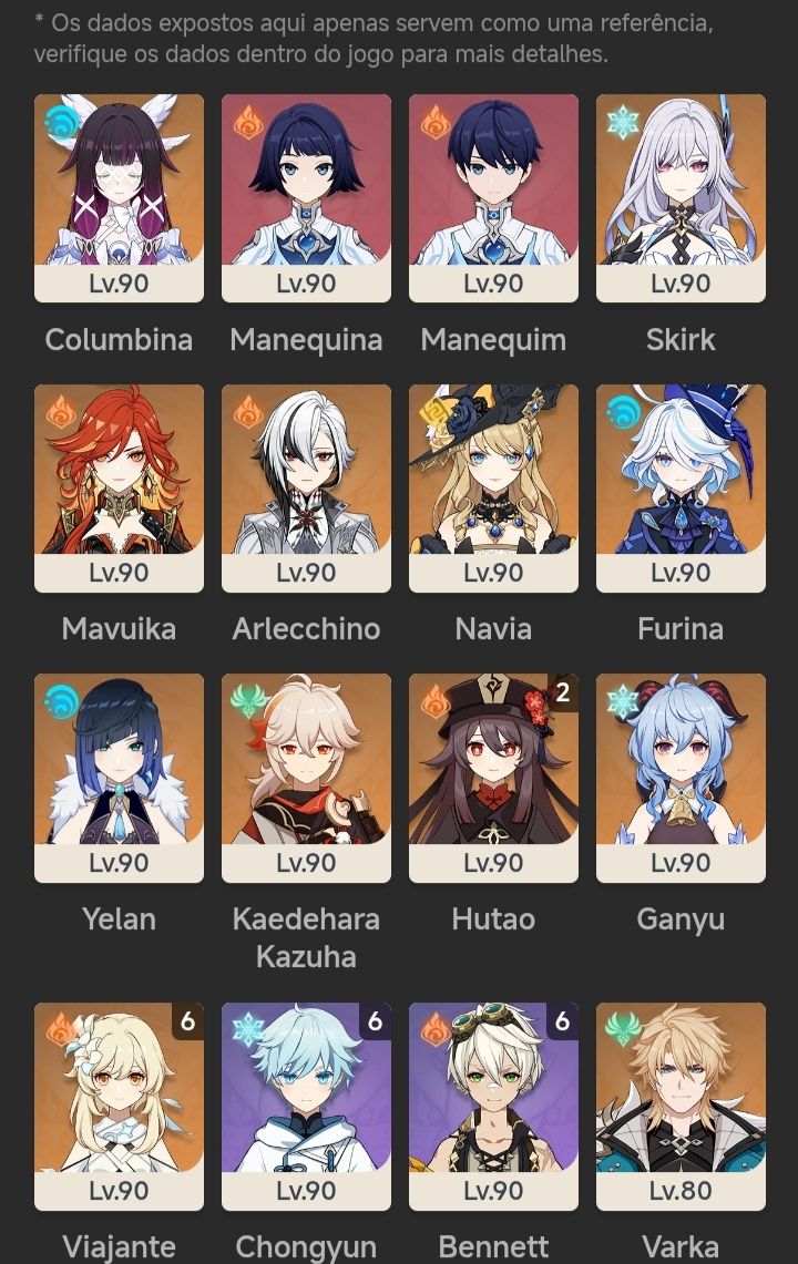 Conta Genshin AR 60 End Game, Conta Antiga + Personagens Meta