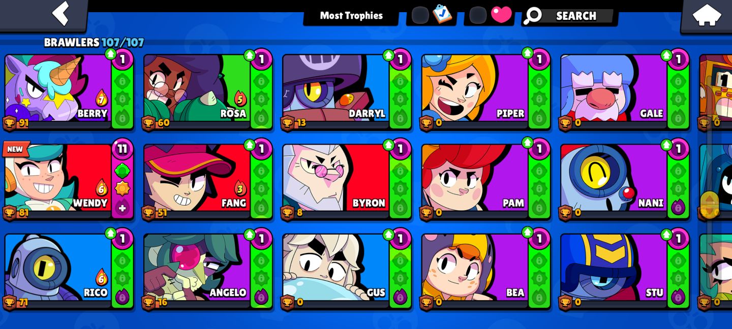 CONTA BRAWL STARS COM TODOS BRAWLERS