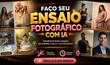 CRIO ENSAIO FOTÓGRAFICO PROFISSIONAL OU ARTÍSTICA COM IA (ESTILOS VARIADOS)