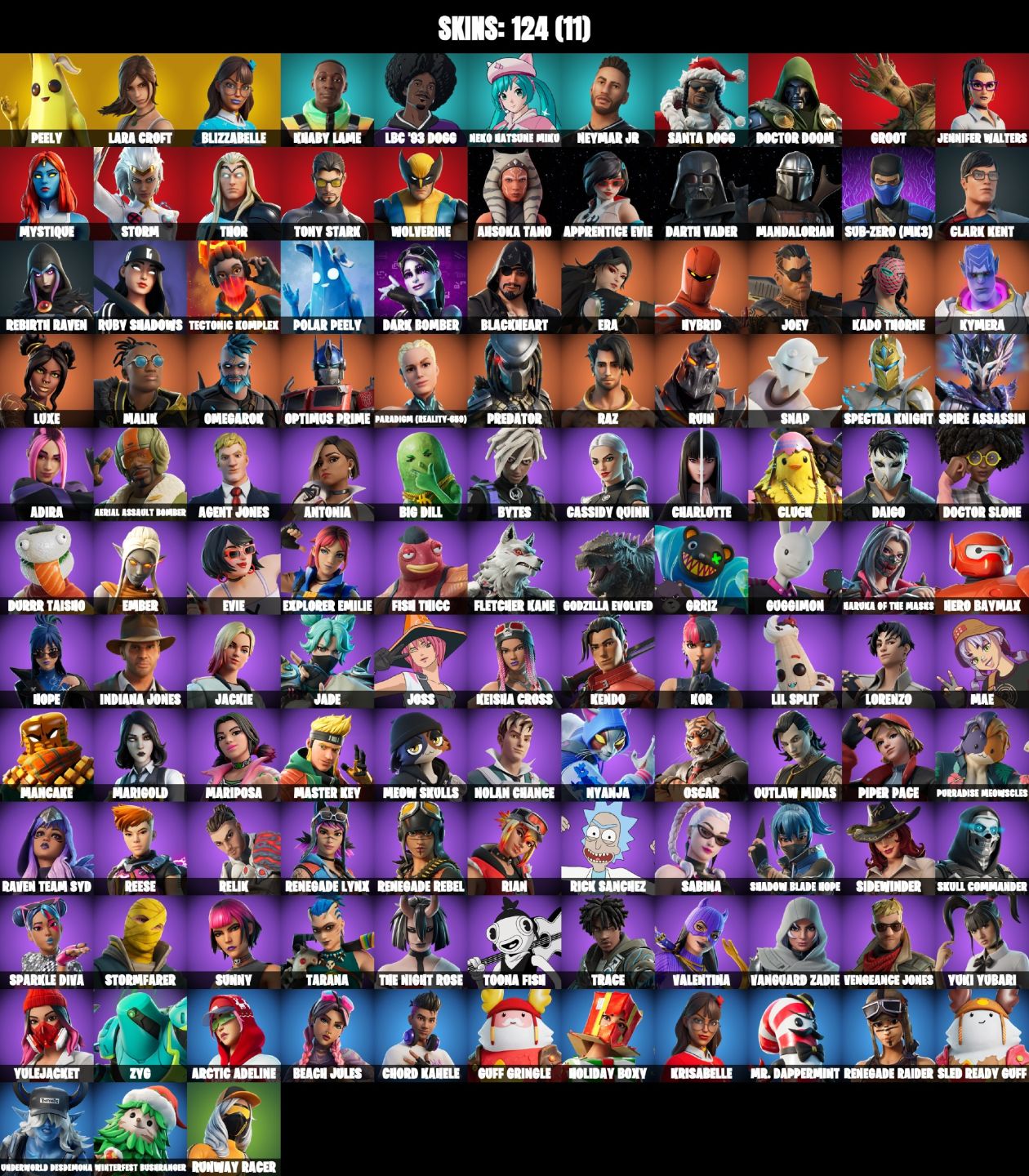 Conta Fortnite com 124 Skins + Gta V ( Lara Croft/Neymar/Marvel