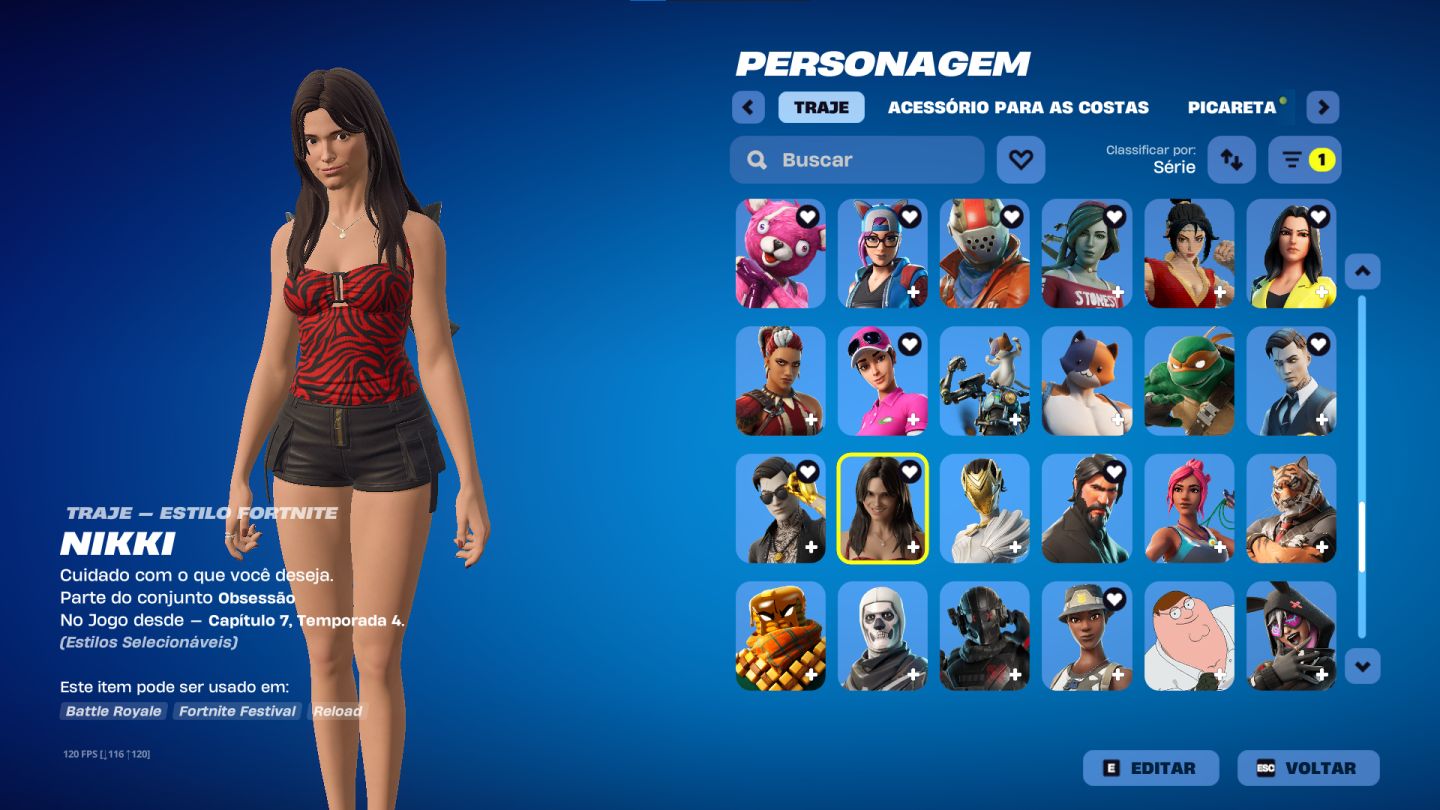 Conta de fortnite rara full season 3 com 145 skins