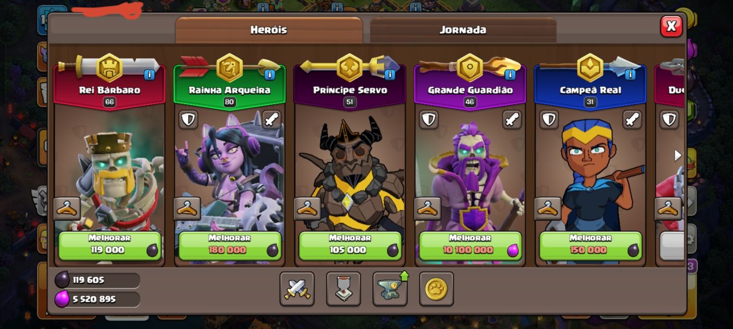 CONTA CLASH OF CLANS CV15 | 6 CONSTRUTORES | 1.000+ GEMAS | RAINHA 80