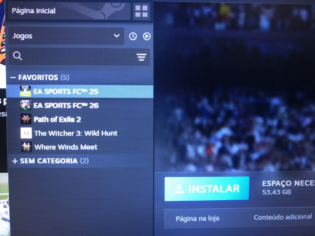 Conta STEAM COM THE WITCHER3+DLCS, PATH OF EXILE 2+PACOTES+ITENS, FC 26 e 25+ITE