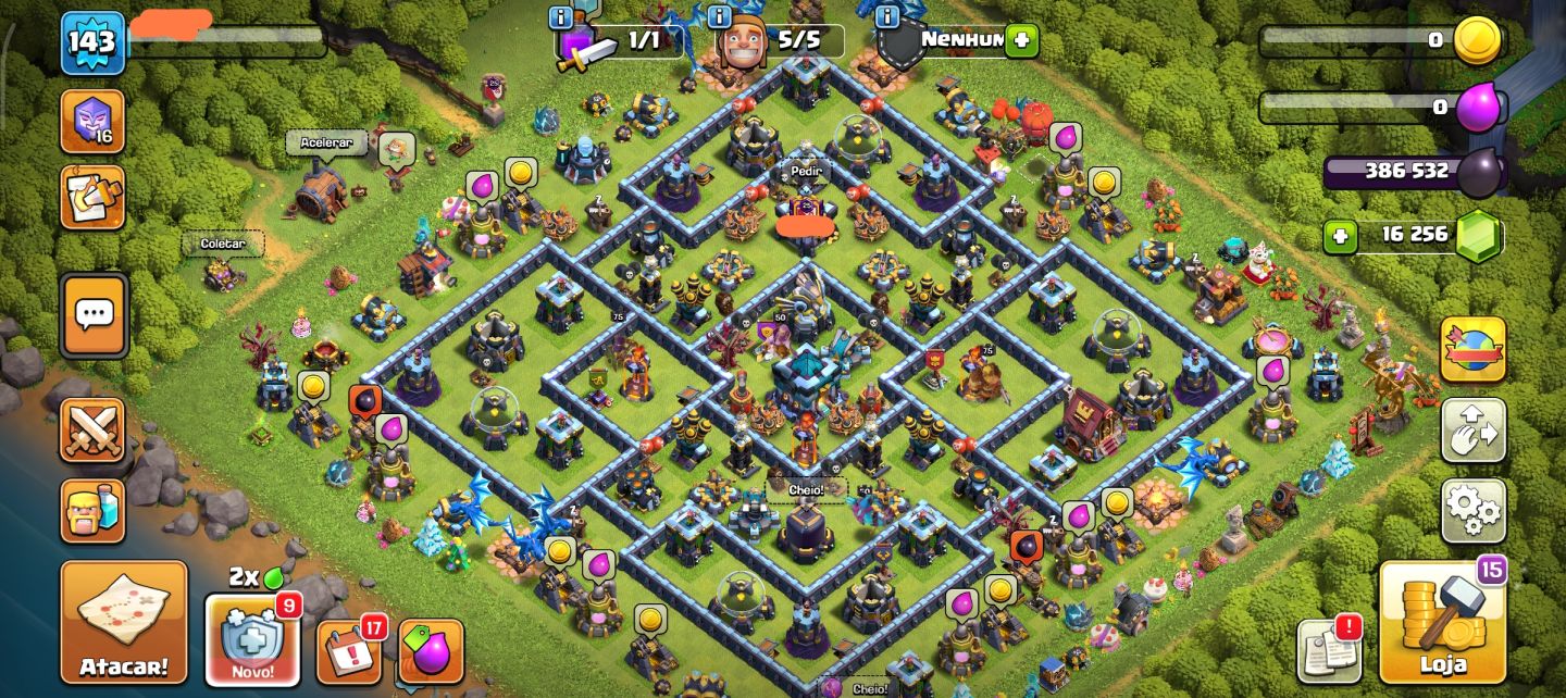 Conta Clash of Clans CV13 Full com 16k Gemas