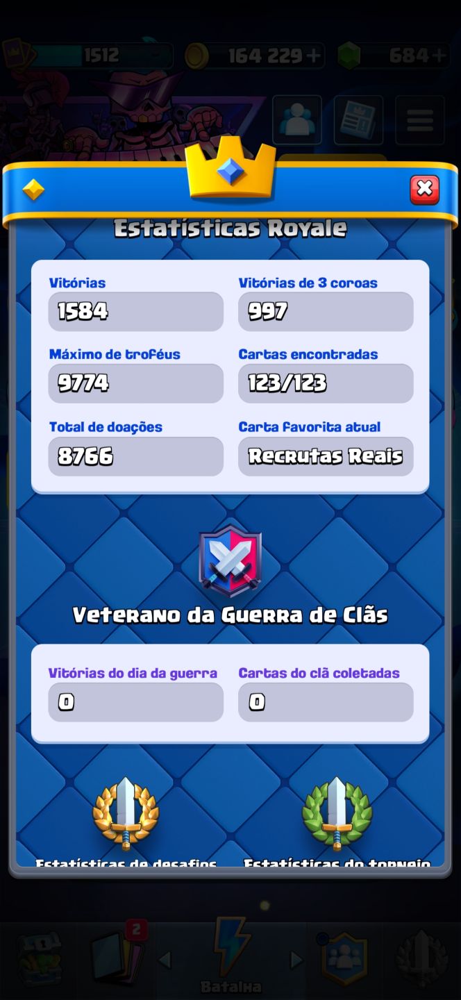Conta Clash Royale Boa reputação (10.100 coroas atualizado)
