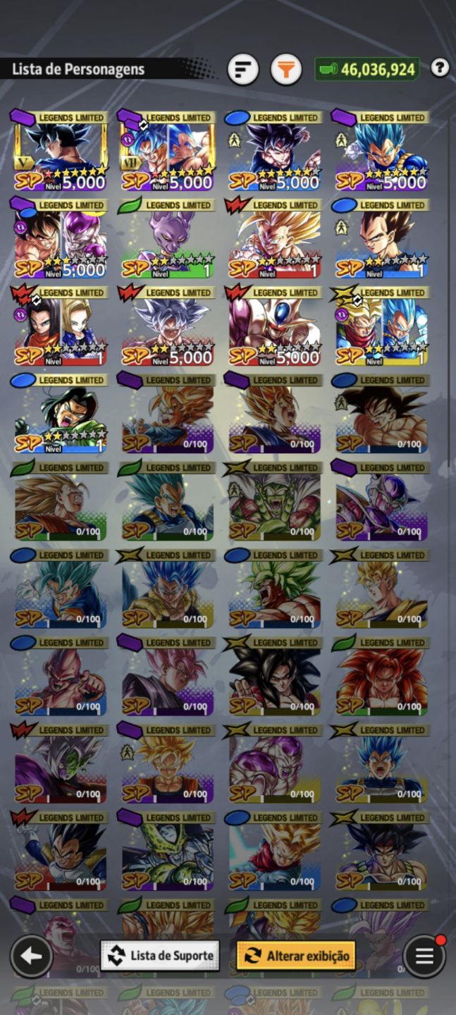 CONTA DRAGON BALL LEGENDS LR GOKU SSBK 10 + LFS ESTRELADOS +ZENKAIS!!!