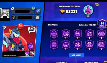 CONTA BRAWL STARS | 63K TROFÉUS | 106 BRAWLERS | CRIAÇÃO: 2021