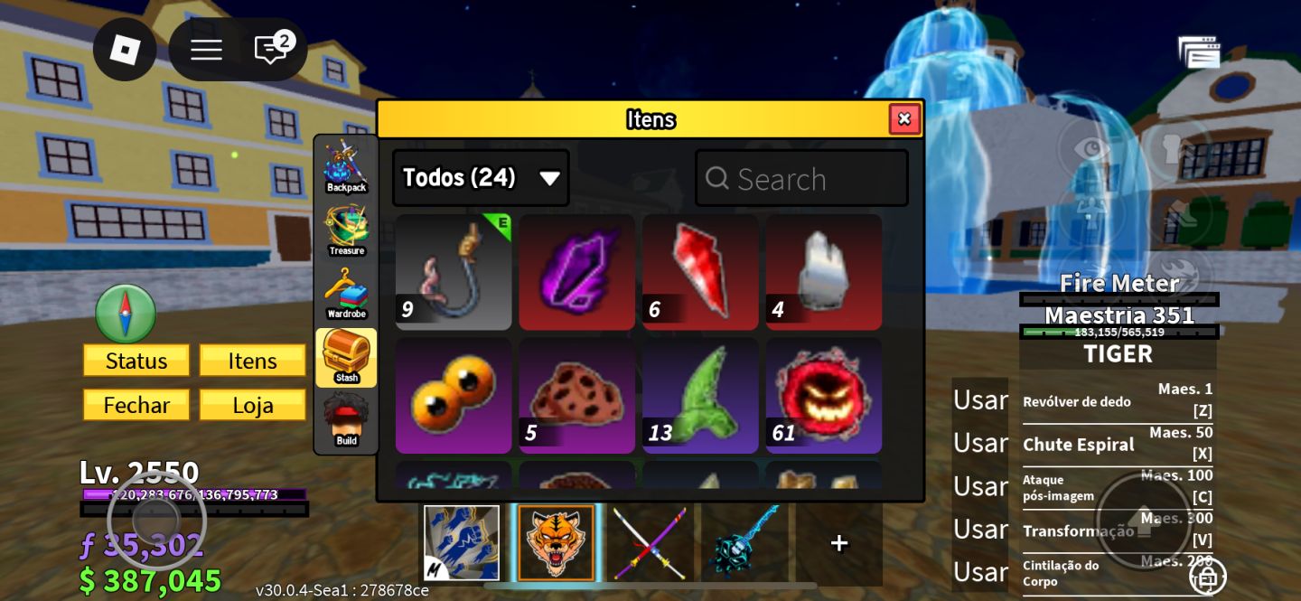 CONTA BLOX FRUITS COM TIGER