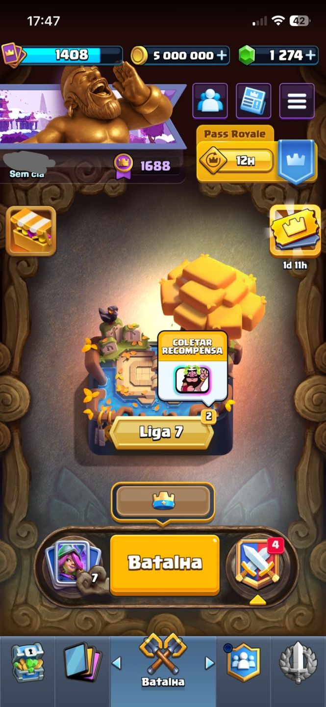 Conta Clash Royale criada desde 2016 e nível máximo